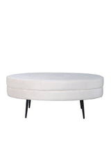 Otto Ottoman - weiß/Polyester - Samt - Ottomane / Poufs - ALVAHOME