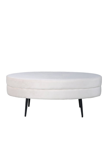 Otto Ottoman - weiß/Polyester - Samt - Ottomane / Poufs - ALVAHOME