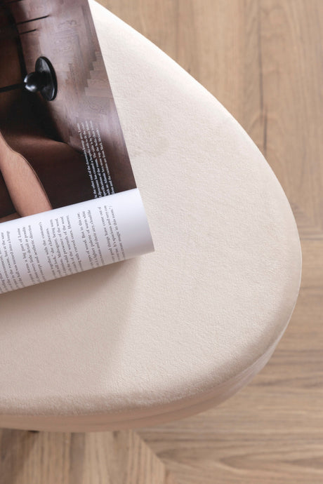 Otto Ottoman - weiß/Polyester - Samt - Ottomane / Poufs - ALVAHOME