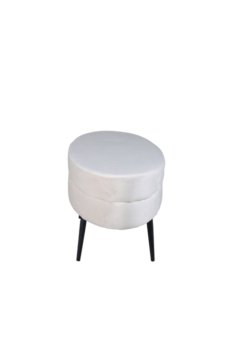 Otto Ottoman - weiß/Polyester - Samt - Ottomane / Poufs - ALVAHOME