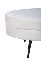 Otto Ottoman - weiß/Polyester - Samt - Ottomane / Poufs - ALVAHOME
