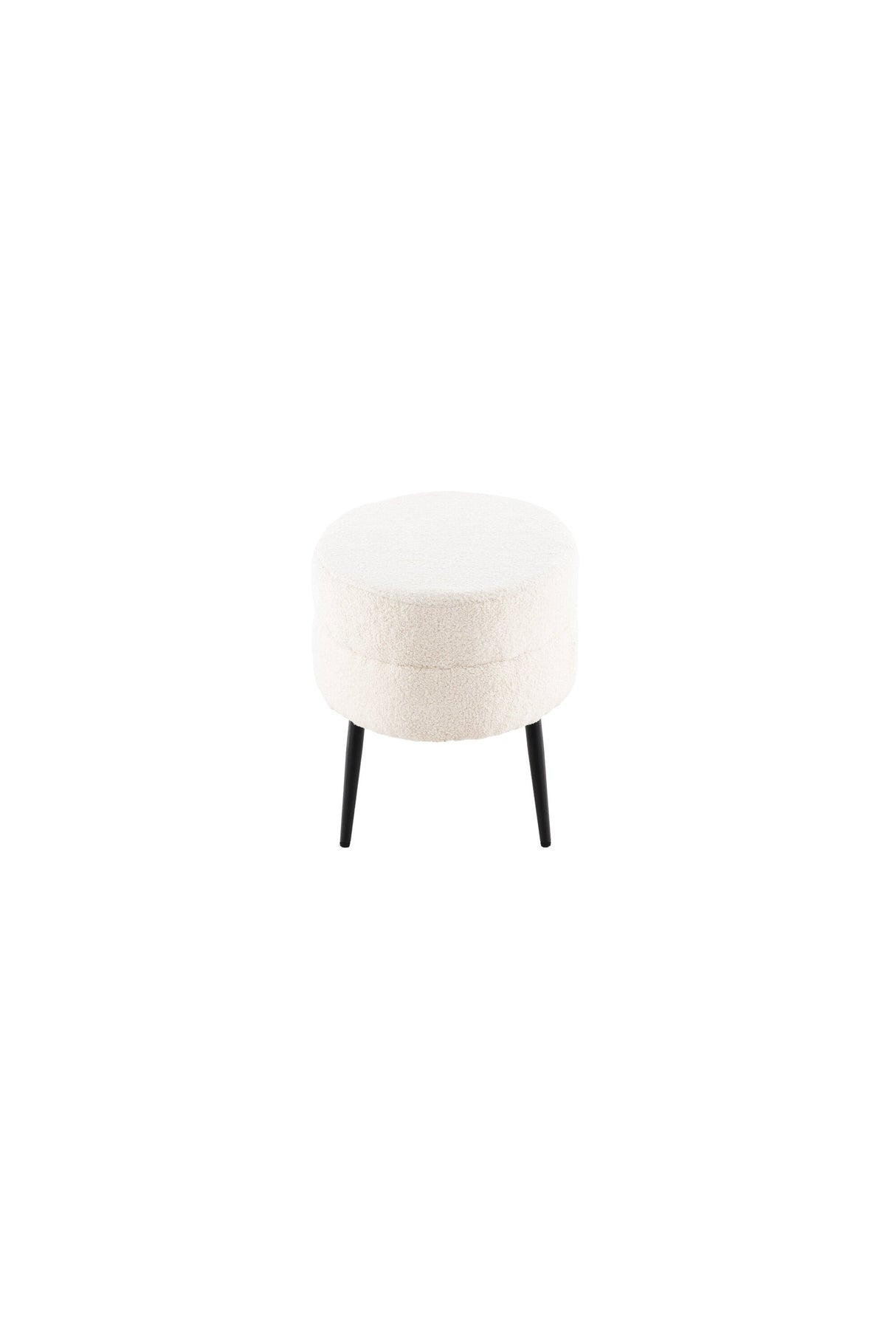 Otto Ottoman - weiß/Polyester - Teddy - Ottomane / Poufs - ALVAHOME