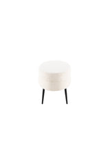 Otto Ottoman - weiß/Polyester - Teddy - Ottomane / Poufs - ALVAHOME