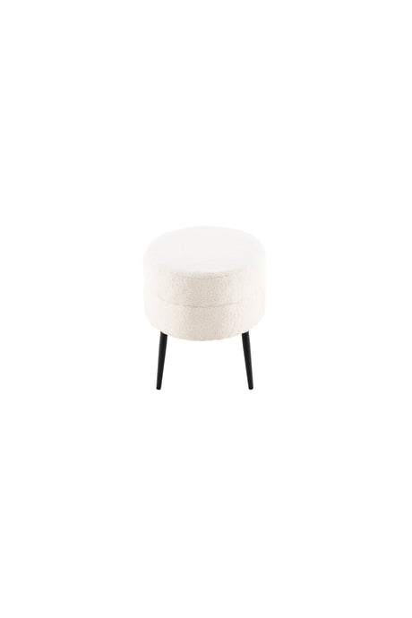 Otto Ottoman - weiß/Polyester - Teddy - Ottomane / Poufs - ALVAHOME