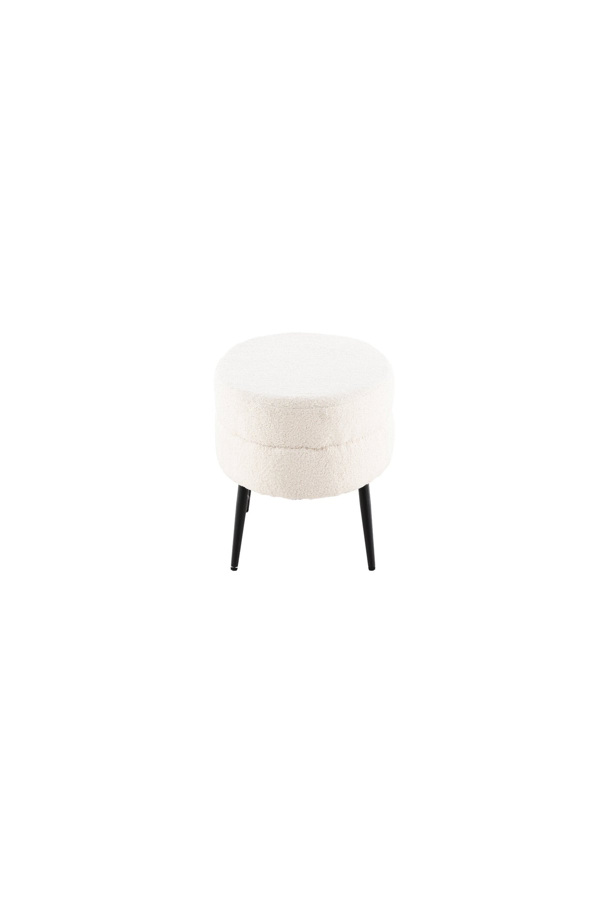 Otto Ottoman - weiß/Polyester - Teddy - Ottomane / Poufs - ALVAHOME