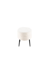 Otto Ottoman - weiß/Polyester - Teddy - Ottomane / Poufs - ALVAHOME