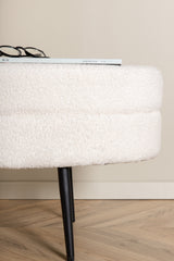 Otto Ottoman - weiß/Polyester - Teddy - Ottomane / Poufs - ALVAHOME