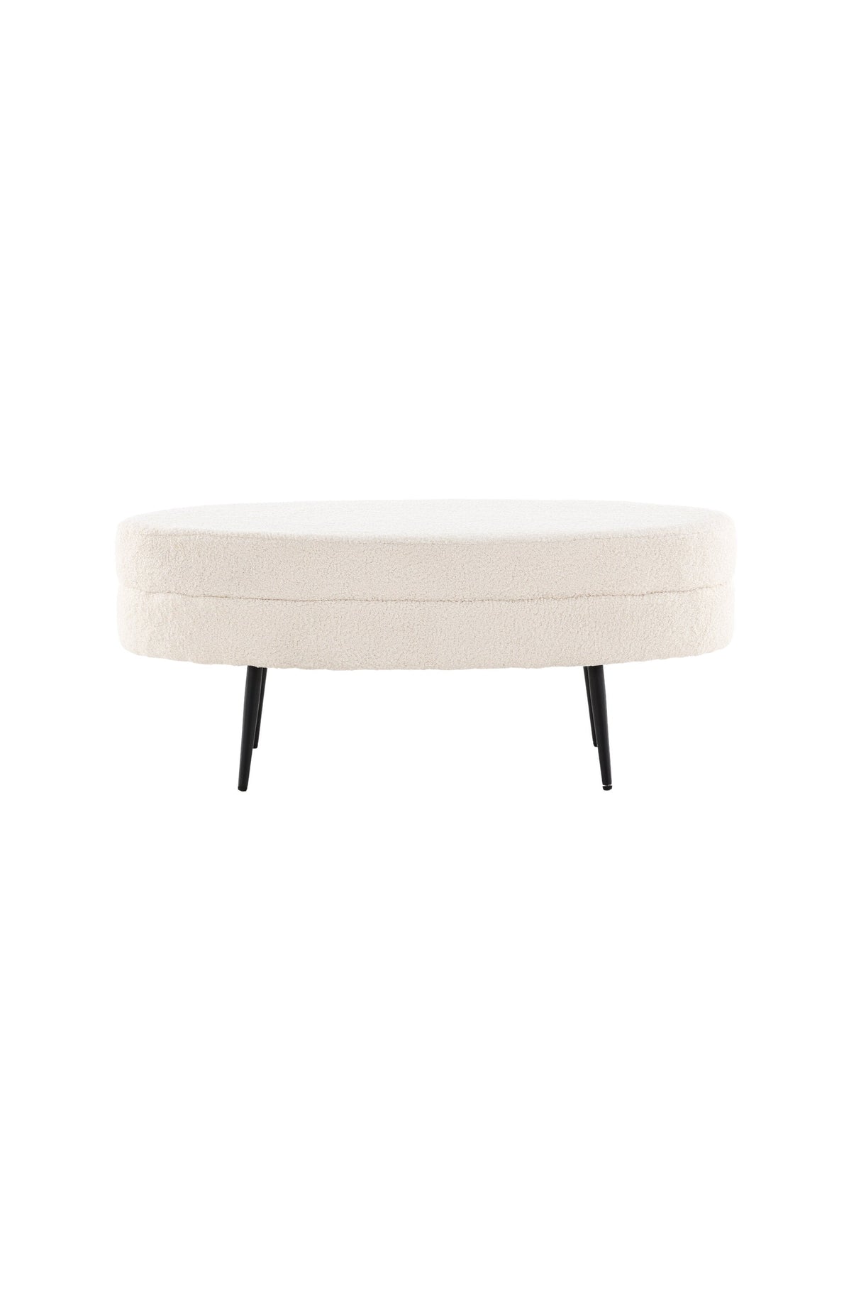 Otto Ottoman - weiß/Polyester - Teddy - Ottomane / Poufs - ALVAHOME