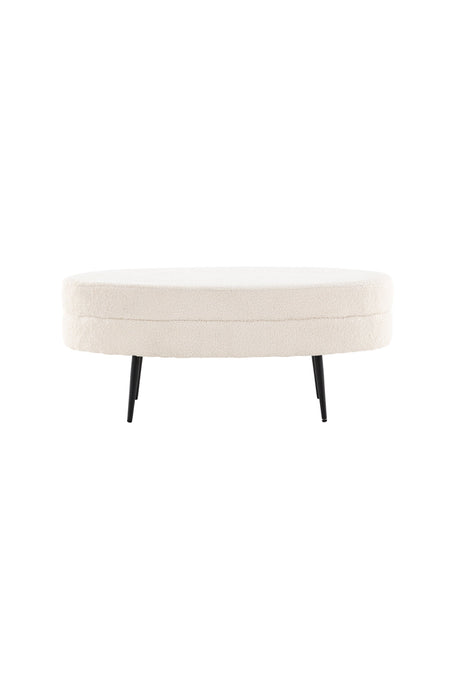 Otto Ottoman - weiß/Polyester - Teddy - Ottomane / Poufs - ALVAHOME