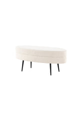 Otto Ottoman - weiß/Polyester - Teddy - Ottomane / Poufs - ALVAHOME