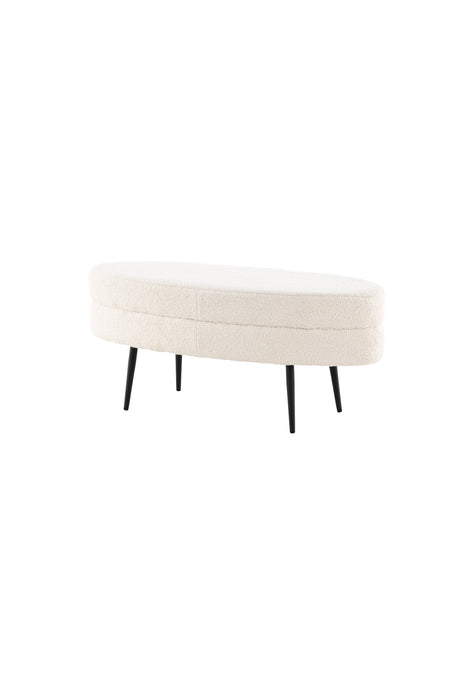 Otto Ottoman - weiß/Polyester - Teddy - Ottomane / Poufs - ALVAHOME