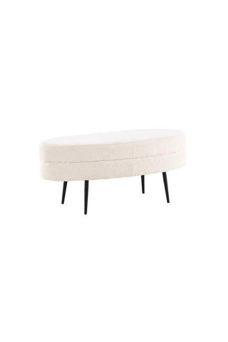 Otto Ottoman - weiß/Polyester - Teddy - Ottomane / Poufs - ALVAHOME