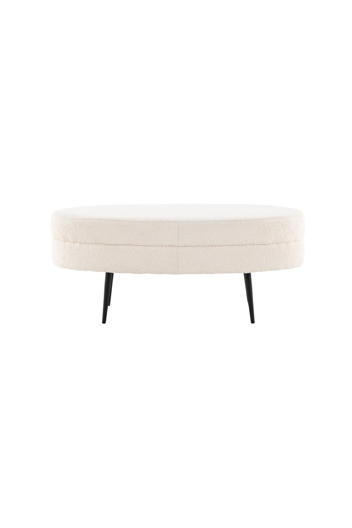 Otto Ottoman - weiß/Polyester - Teddy - Ottomane / Poufs - ALVAHOME