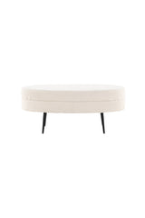 Otto Ottoman - weiß/Polyester - Teddy - Ottomane / Poufs - ALVAHOME