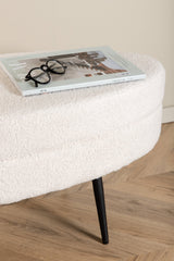 Otto Ottoman - weiß/Polyester - Teddy - Ottomane / Poufs - ALVAHOME