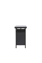 Padova Outdoor - Beistelltisch - schwarz/Weidengeflecht - Outdoor - Beistelltische - ALVAHOME