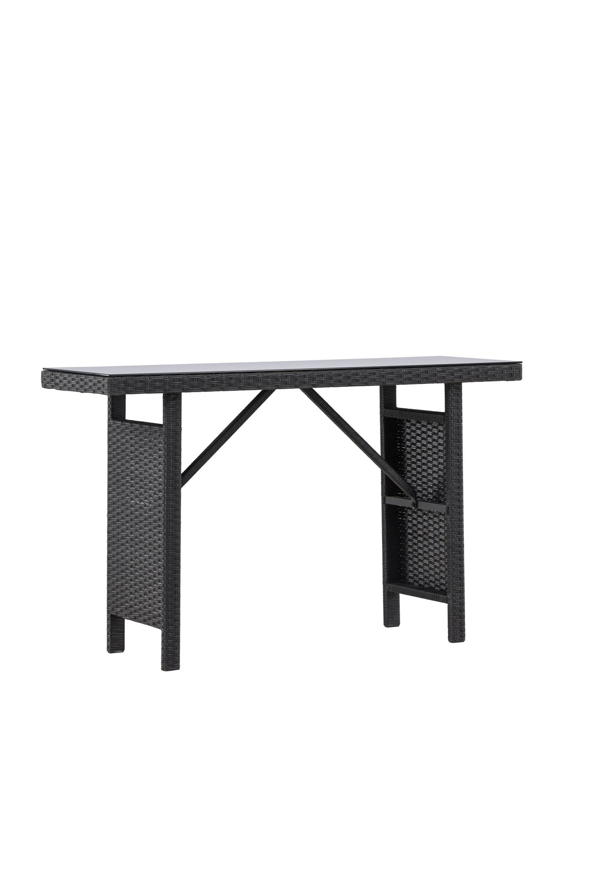 Padova Outdoor - Beistelltisch - schwarz/Weidengeflecht - Outdoor - Beistelltische - ALVAHOME