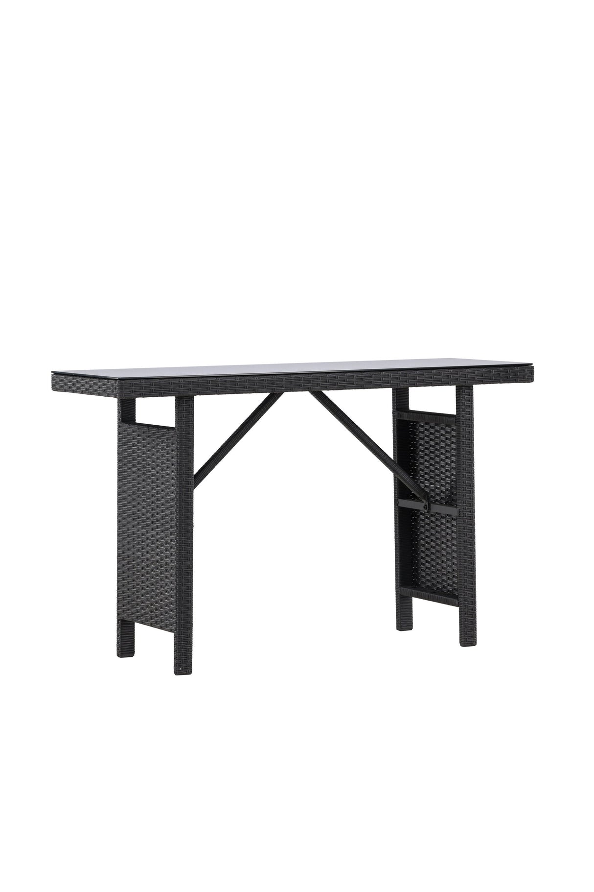 Padova Outdoor - Beistelltisch - schwarz/Weidengeflecht - Outdoor - Beistelltische - ALVAHOME