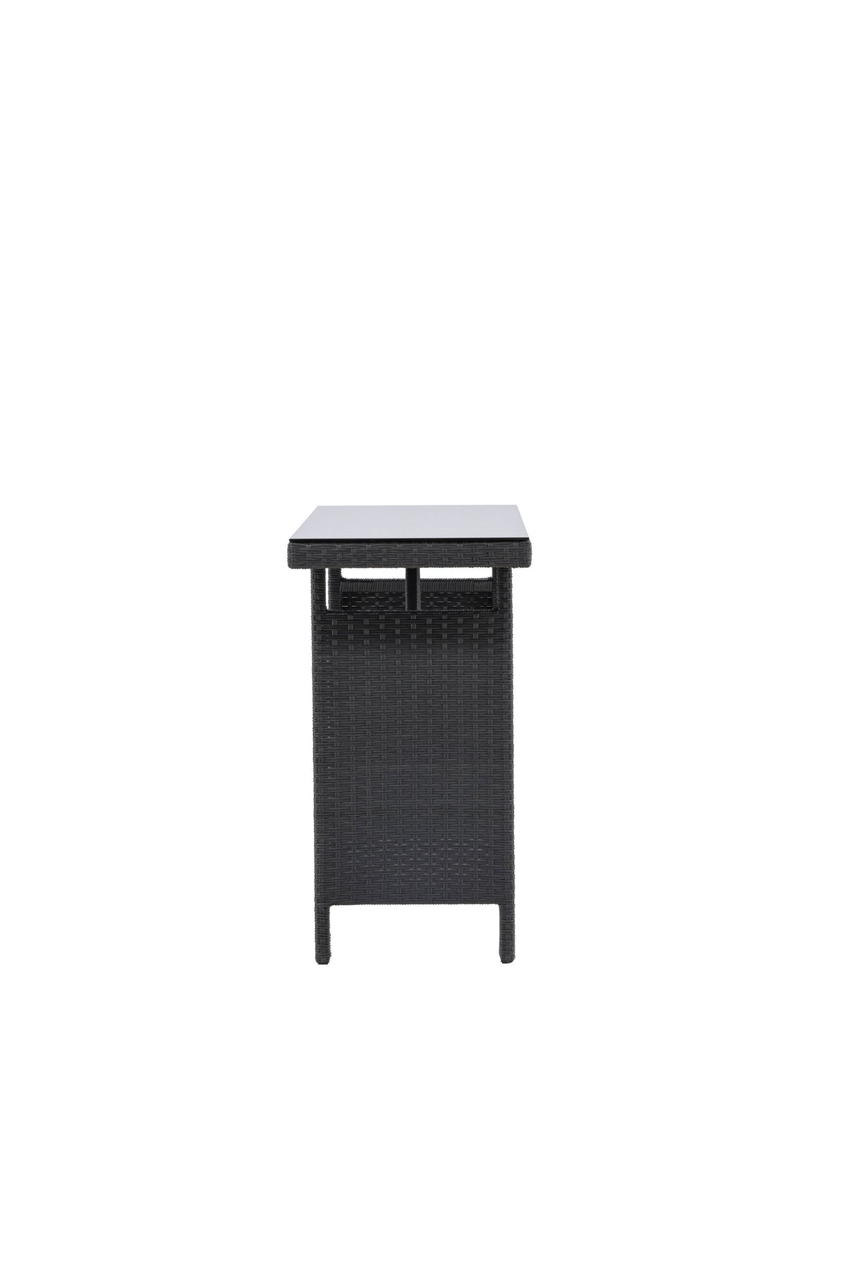 Padova Outdoor - Beistelltisch - schwarz/Weidengeflecht - Outdoor - Beistelltische - ALVAHOME