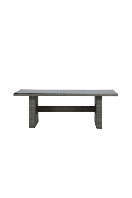 Padova Outdoor - Esstisch rechteckig - grau/Weidengeflecht - Outdoor - Esstische (rechteckig) - ALVAHOME