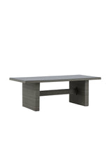 Padova Outdoor - Esstisch rechteckig - grau/Weidengeflecht - Outdoor - Esstische (rechteckig) - ALVAHOME