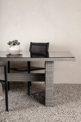 Padova Outdoor - Esstisch rechteckig - grau/Weidengeflecht - Outdoor - Esstische (rechteckig) - ALVAHOME