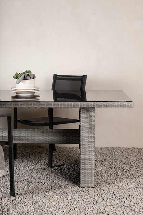 Padova Outdoor - Esstisch rechteckig - grau/Weidengeflecht - Outdoor - Esstische (rechteckig) - ALVAHOME