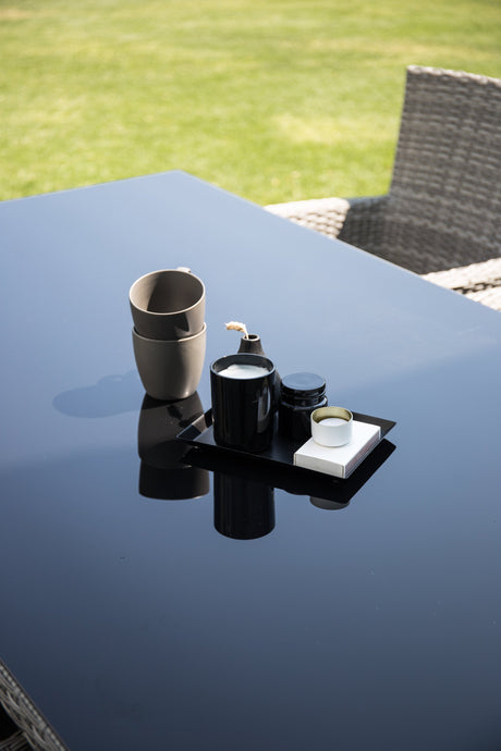 Padova Outdoor - Esstisch rechteckig - grau/Weidengeflecht - Outdoor - Esstische (rechteckig) - ALVAHOME