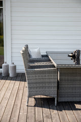 Padova Outdoor - Esstisch rechteckig - grau/Weidengeflecht - Outdoor - Esstische (rechteckig) - ALVAHOME