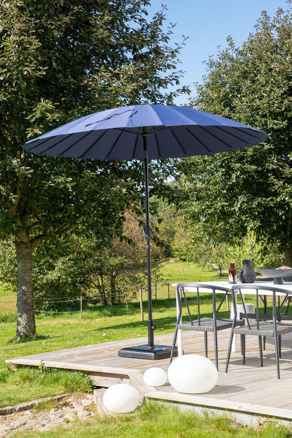 Palmetto Sonnenschirm - blau/Polyester - Sonnenschirme - ALVAHOME