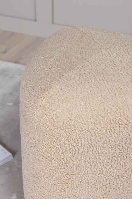 Peg Pouf - beige/Polyester - Teddy - Ottomane / Poufs - ALVAHOME