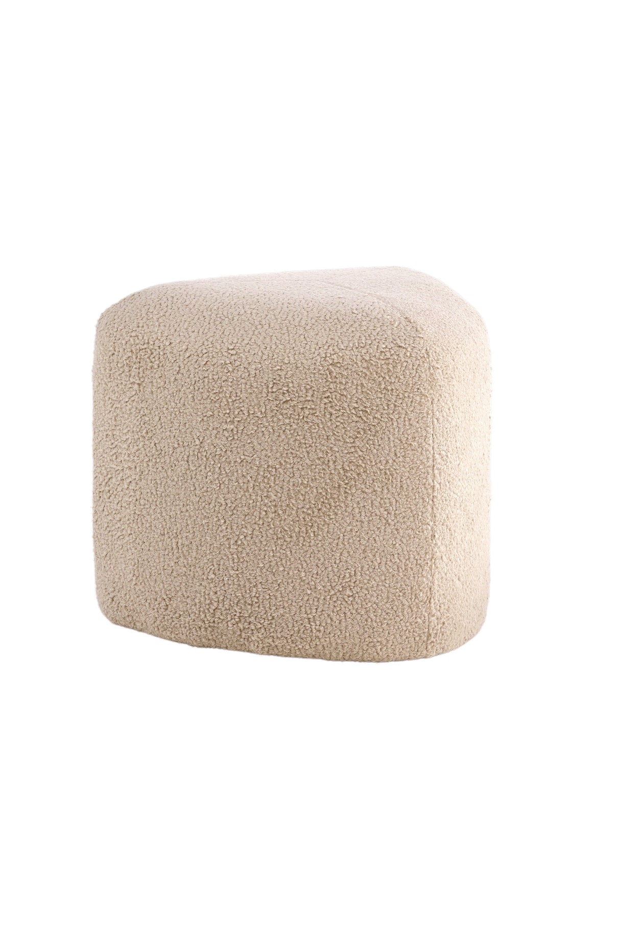 Peg Pouf - beige/Polyester - Teddy - Ottomane / Poufs - ALVAHOME