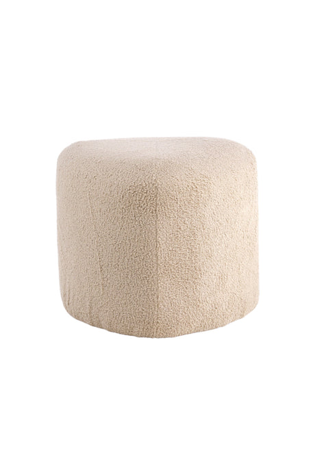 Peg Pouf - beige/Polyester - Teddy - Ottomane / Poufs - ALVAHOME