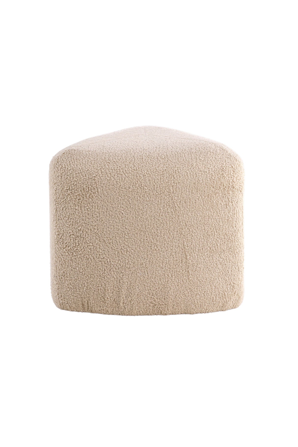 Peg Pouf - beige/Polyester - Teddy - Ottomane / Poufs - ALVAHOME