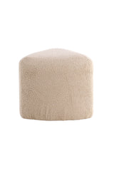Peg Pouf - beige/Polyester - Teddy - Ottomane / Poufs - ALVAHOME