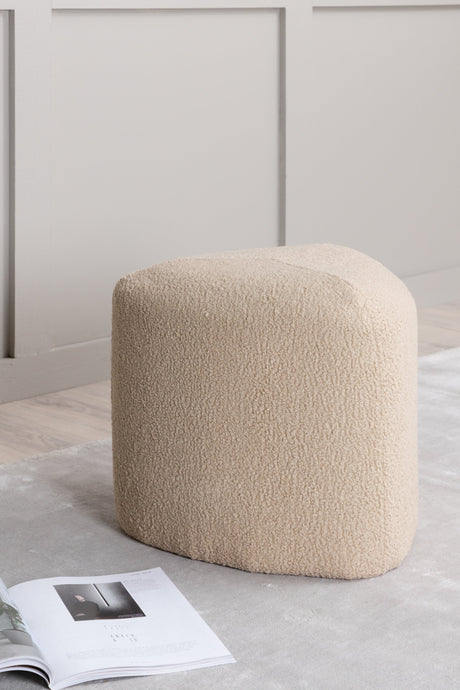 Peg Pouf - beige/Polyester - Teddy - Ottomane / Poufs - ALVAHOME