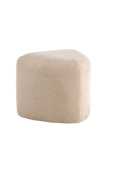 Peg Pouf - beige/Polyester - Teddy - Ottomane / Poufs - ALVAHOME