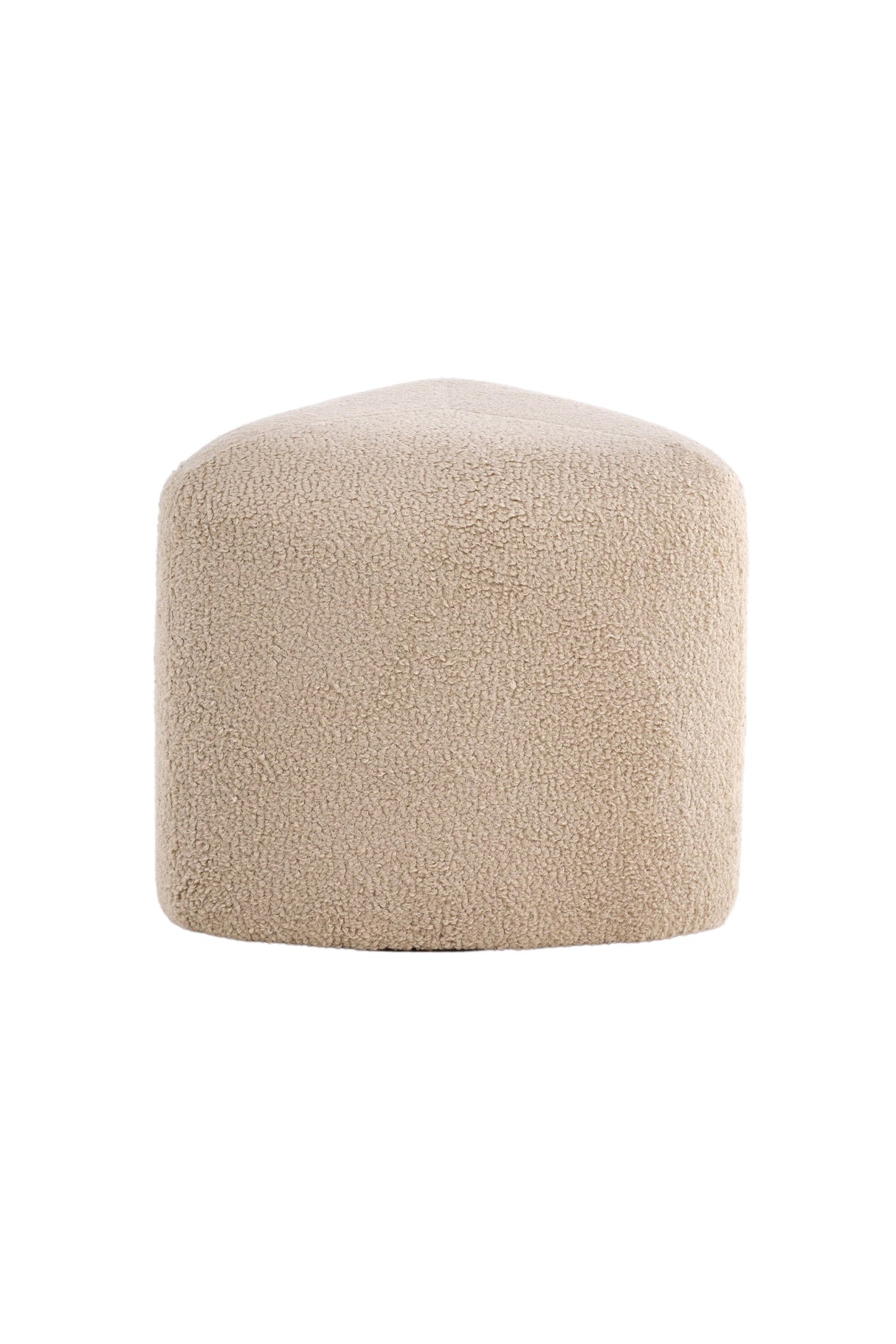 Peg Pouf - beige/Polyester - Teddy - Ottomane / Poufs - ALVAHOME