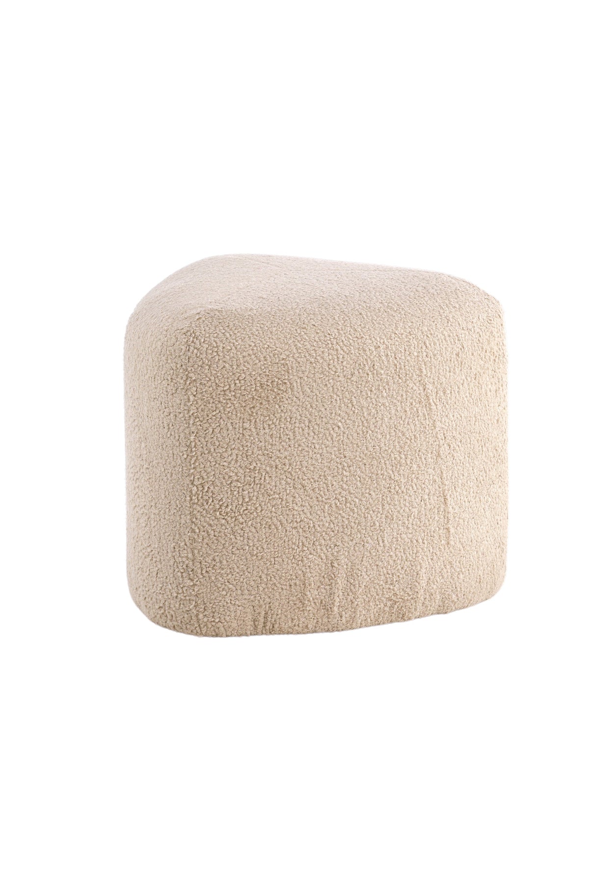 Peg Pouf - beige/Polyester - Teddy - Ottomane / Poufs - ALVAHOME