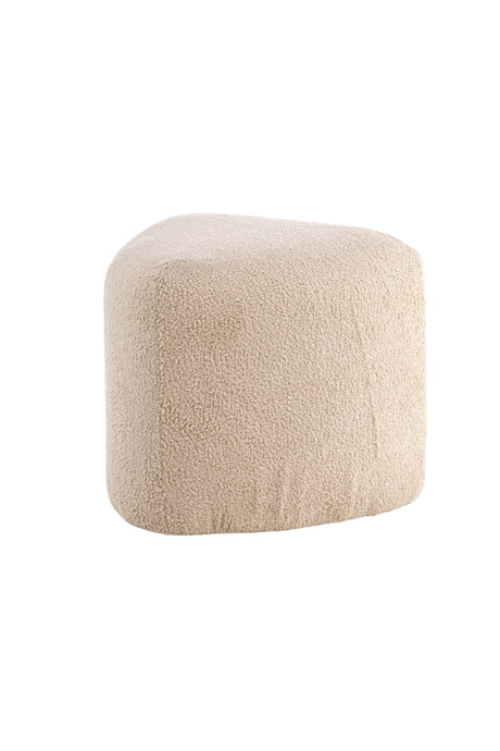 Peg Pouf - beige/Polyester - Teddy - Ottomane / Poufs - ALVAHOME