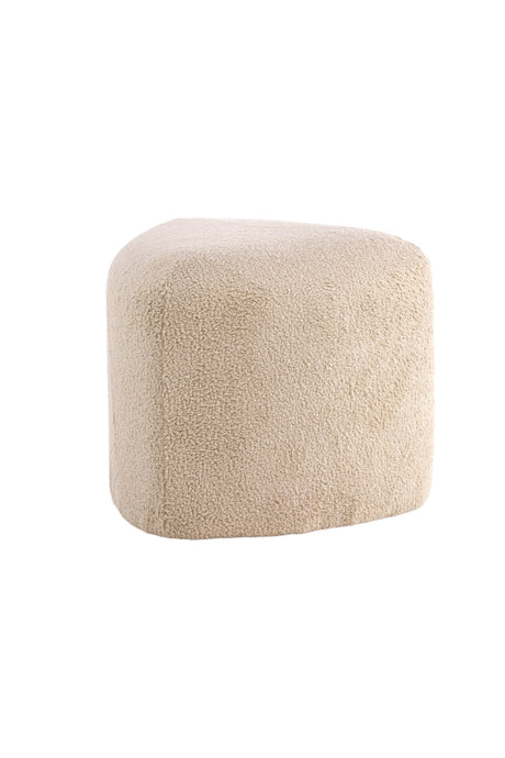 Peg Pouf - beige/Polyester - Teddy - Ottomane / Poufs - ALVAHOME