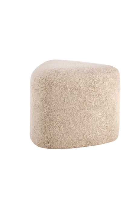 Peg Pouf - beige/Polyester - Teddy - Ottomane / Poufs - ALVAHOME