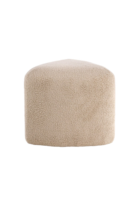 Peg Pouf - beige/Polyester - Teddy - Ottomane / Poufs - ALVAHOME