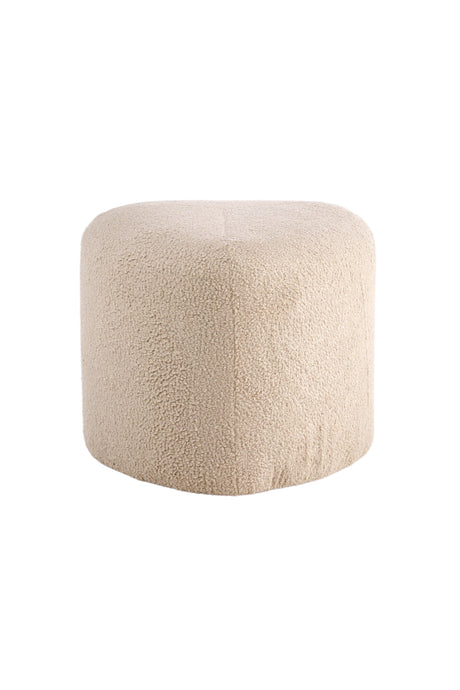 Peg Pouf - beige/Polyester - Teddy - Ottomane / Poufs - ALVAHOME