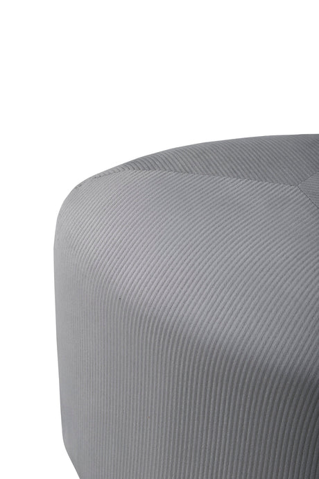 Peg Pouf - grau/Polyester - Kord - Ottomane / Poufs - ALVAHOME