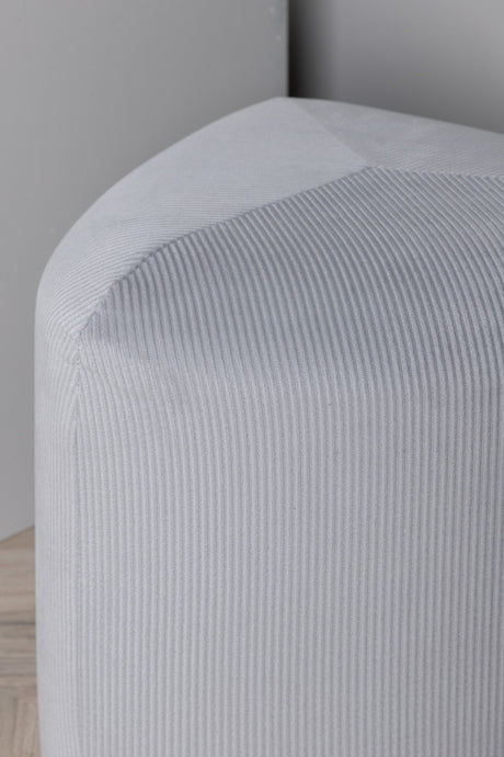 Peg Pouf - grau/Polyester - Kord - Ottomane / Poufs - ALVAHOME