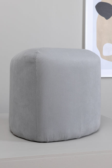 Peg Pouf - grau/Polyester - Kord - Ottomane / Poufs - ALVAHOME