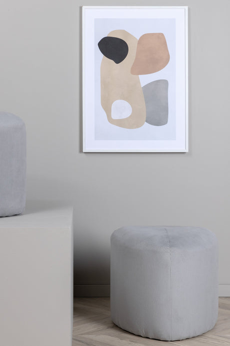 Peg Pouf - grau/Polyester - Kord - Ottomane / Poufs - ALVAHOME