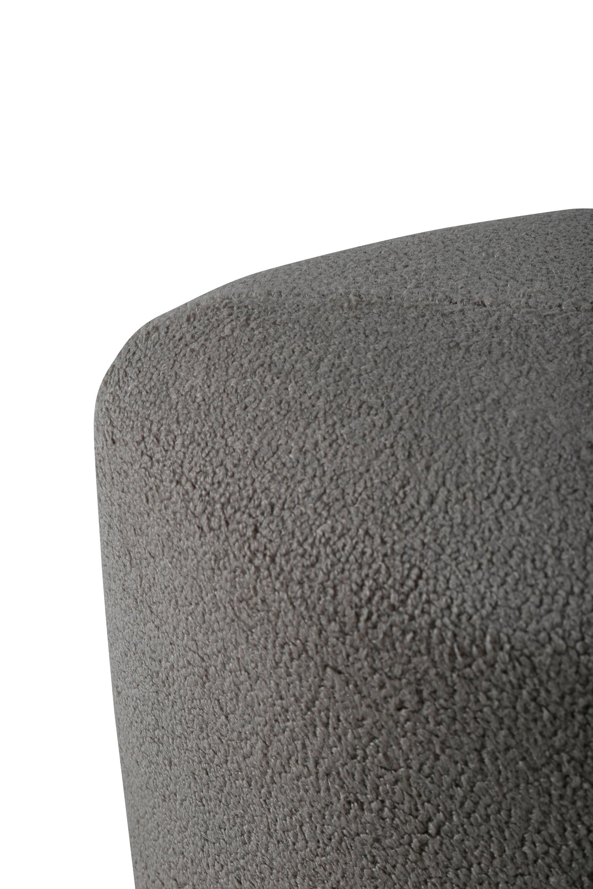 Peg Pouf - grau/Polyester - Teddy - Ottomane / Poufs - ALVAHOME