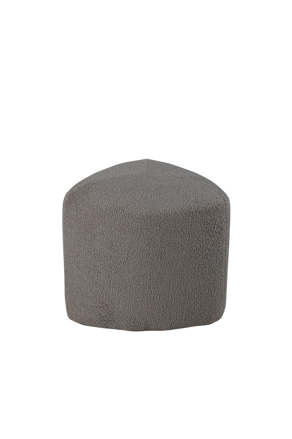 Peg Pouf - grau/Polyester - Teddy - Ottomane / Poufs - ALVAHOME